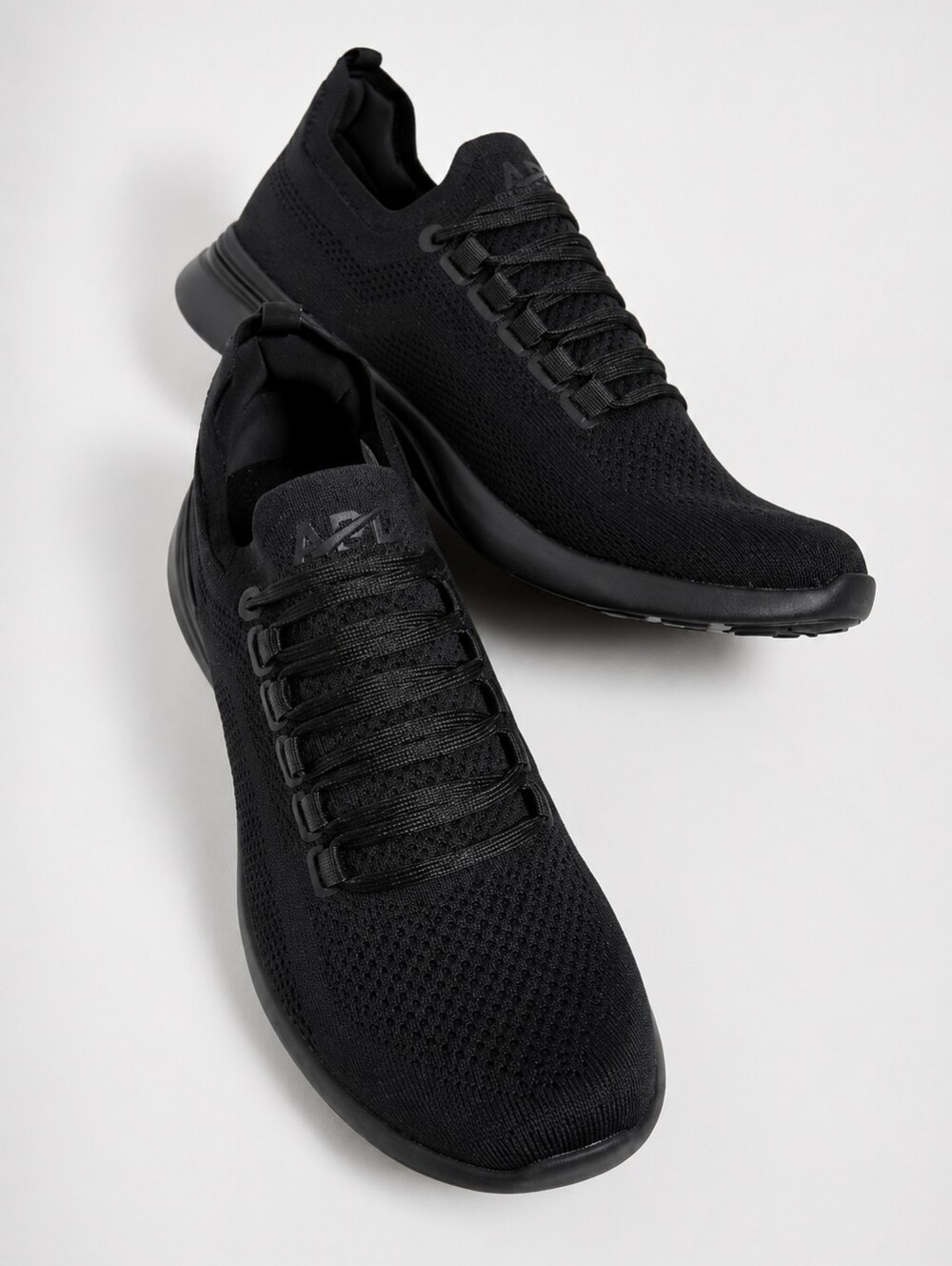 APL Men's Black Knit Lace-Up Sneakers